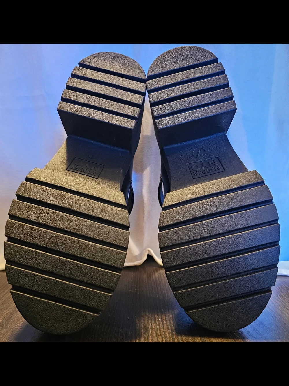 Madden NYC Thompkins black chunky platform Mary Jane shoes.